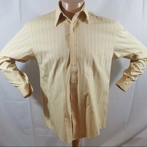 Enro Yellow Striped Long Sleeve Shirt 15 1/2 32/33